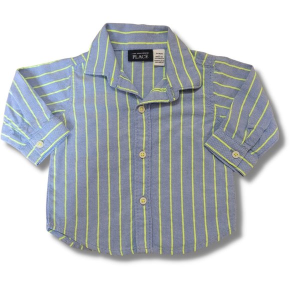 4/$20  Baby Blue striped shirt Size 3-6 mths - Picture 1 of 3